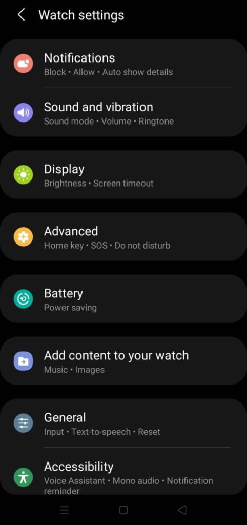 notification on galaxy watch active 2