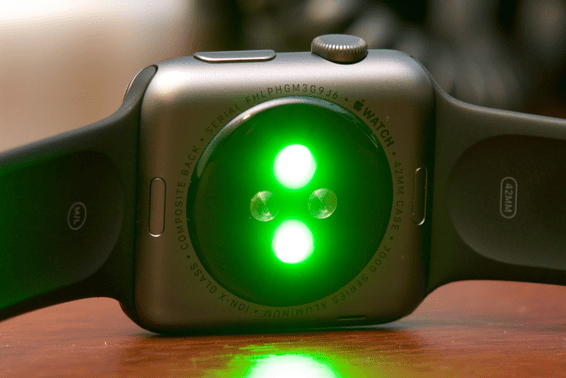 How to turn off the green light on an Apple watch?