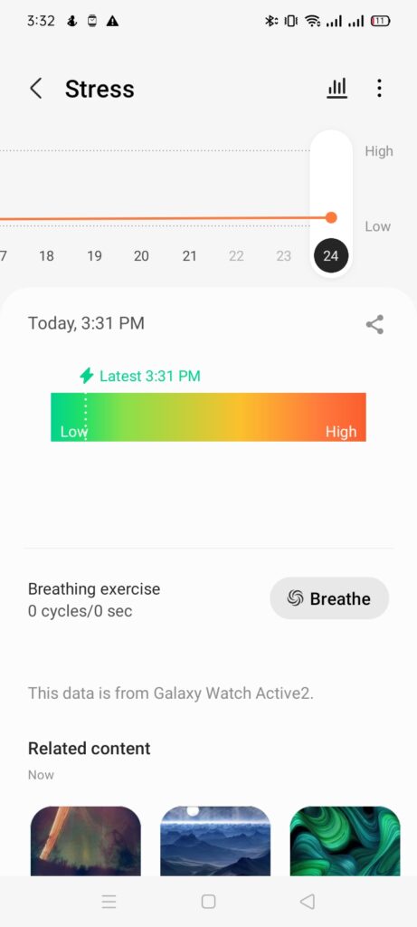 samsung health app measure stress