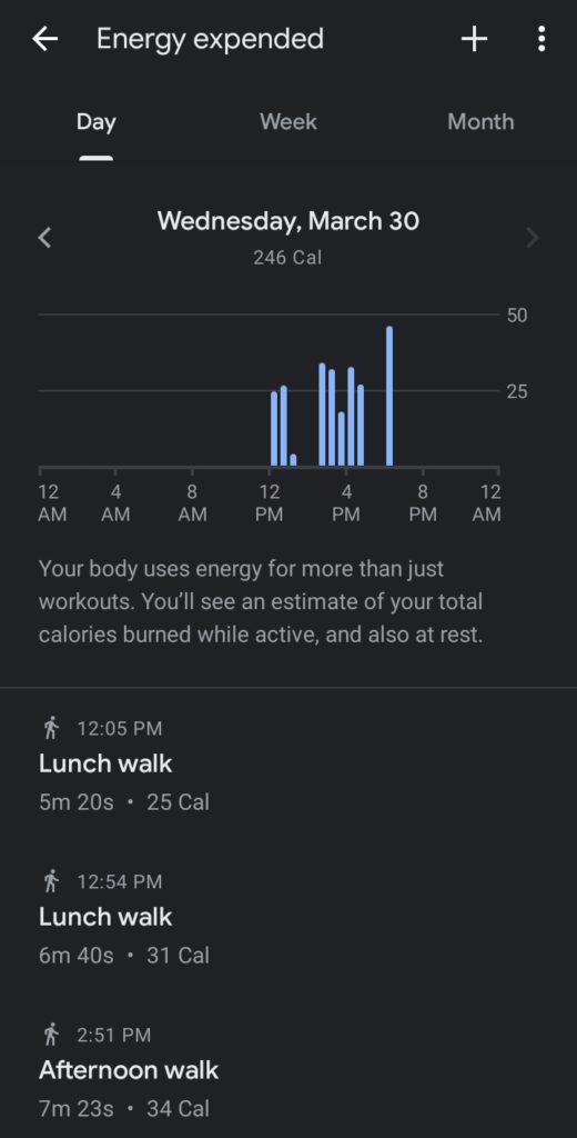 google fit calories tracking