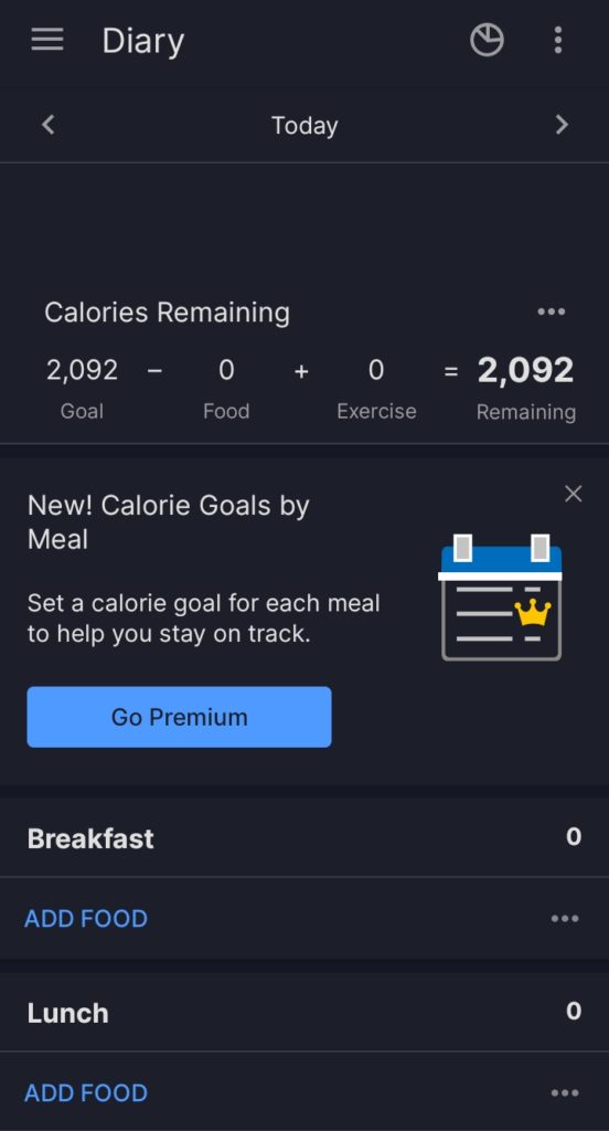 myfitnesspal calories tracking