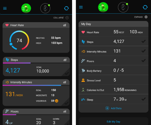 google fit and garmin connect
