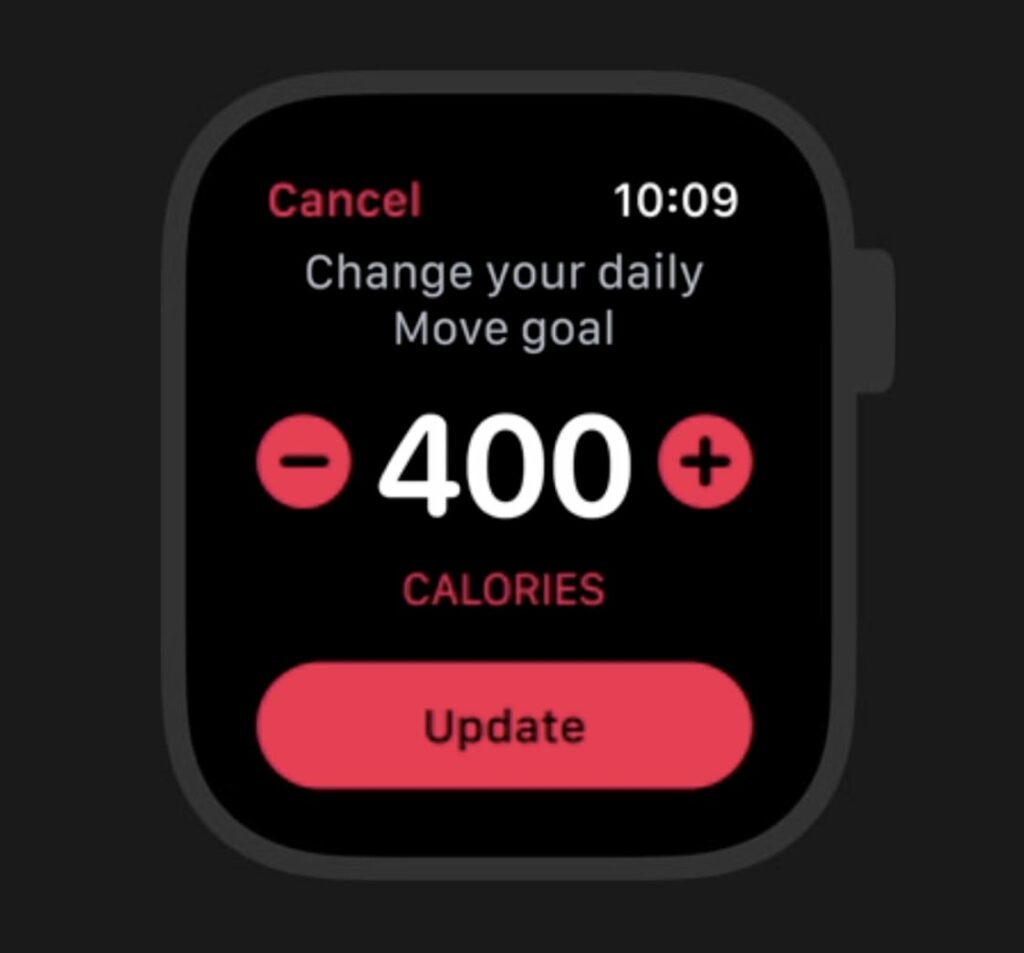 change move goal on apple watch