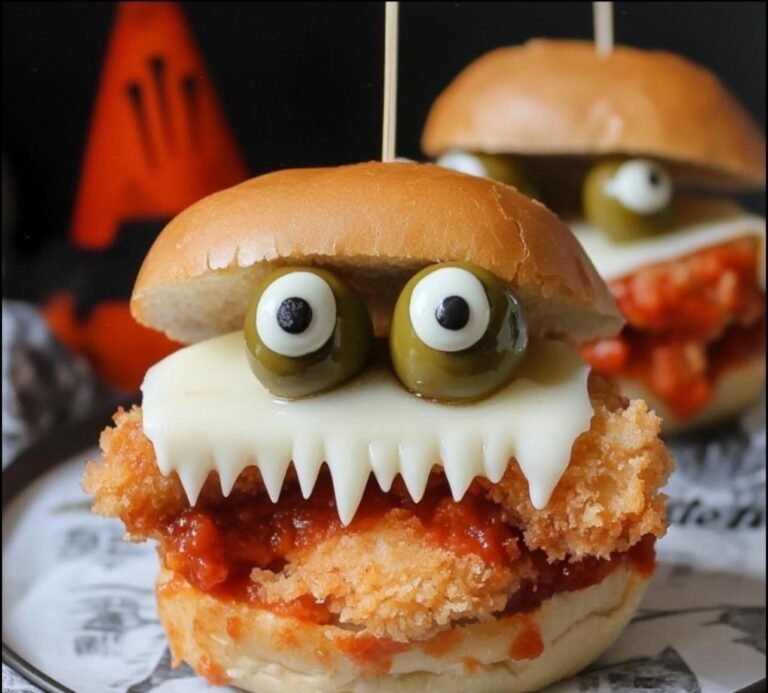 Halloween Chicken Parm Sliders