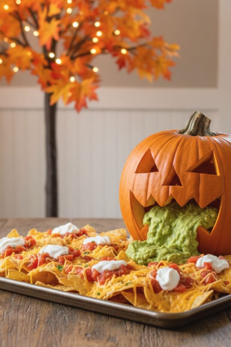 Puking Pumpkin Nachos – The Ultimate Halloween Party Snack