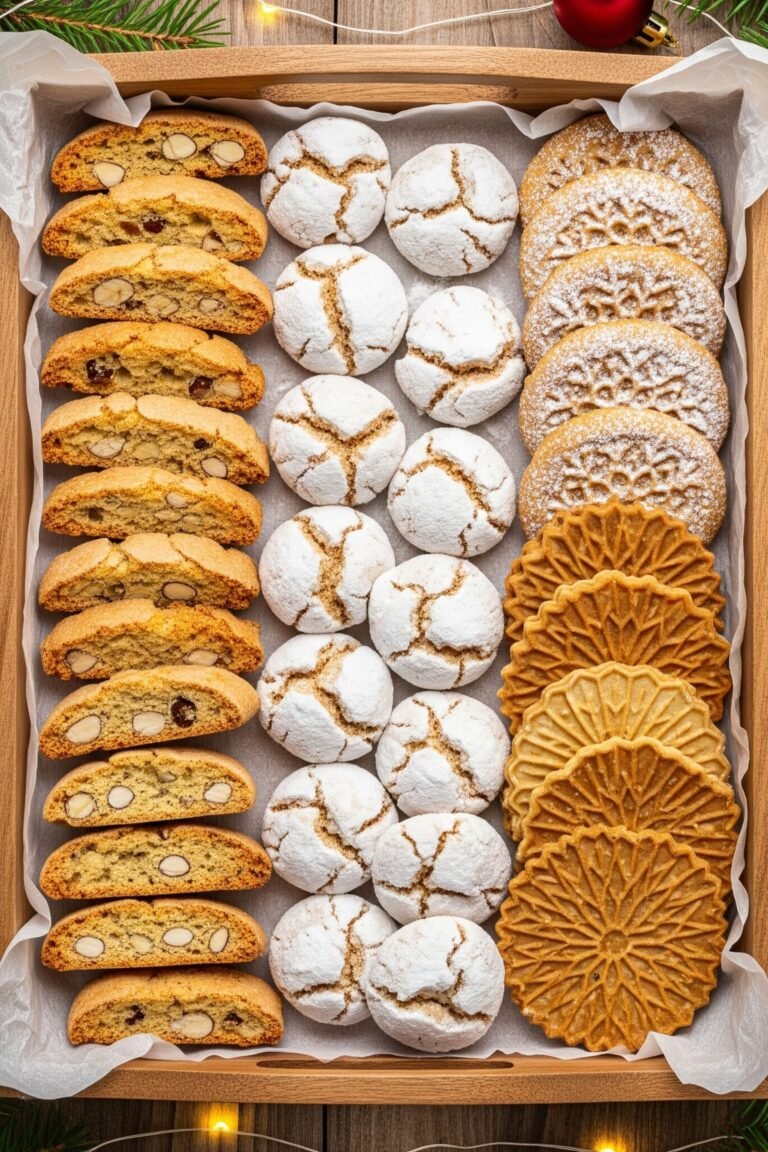 Traditional Mixed Italian Christmas Cookies Platter