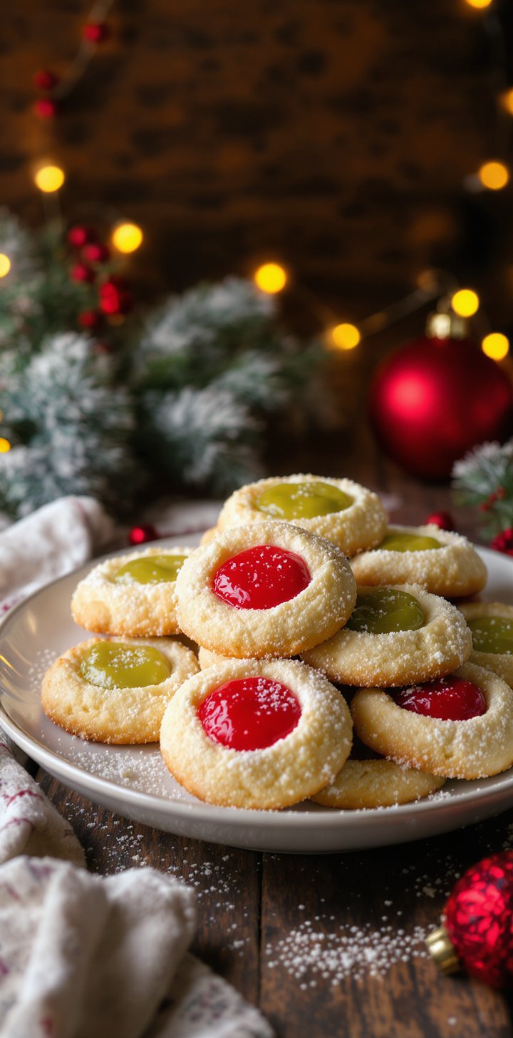 Soft Christmas Thumbprint Cookies
