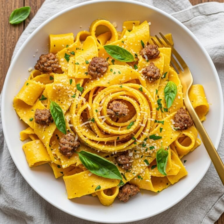 Creamy Butternut Squash Pasta With Sausage & Spinach