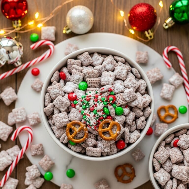 Christmas Puppy Chow: Holiday Muddy Buddies