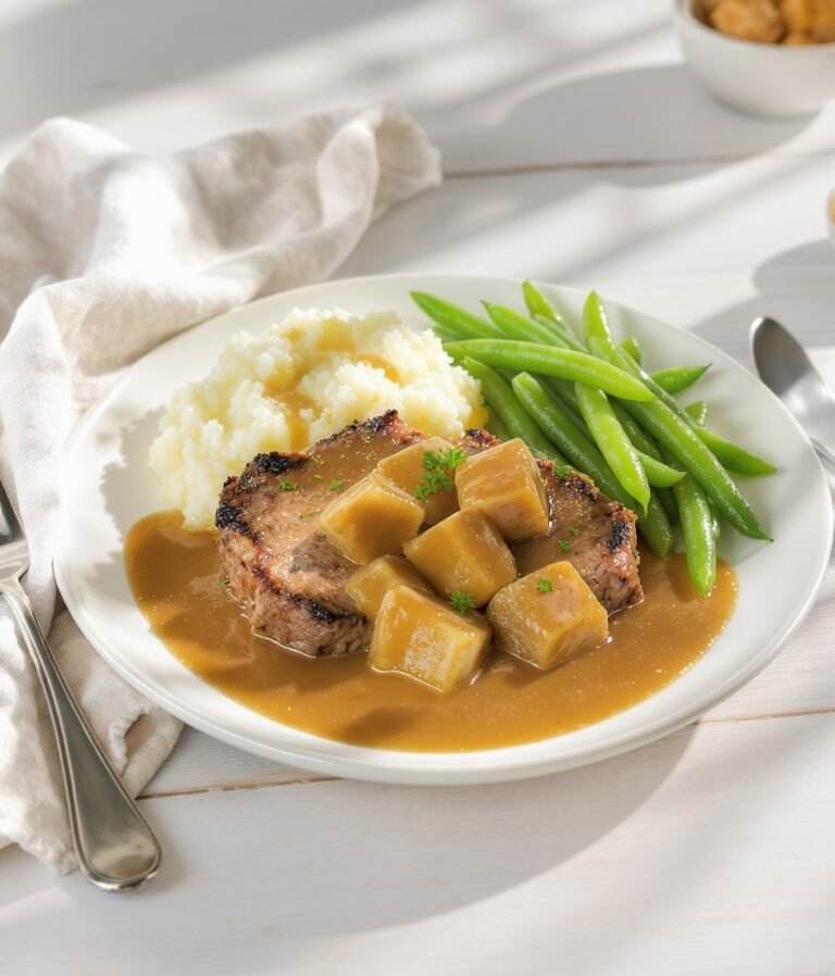 Crockpot Cubed Steak & Gravy