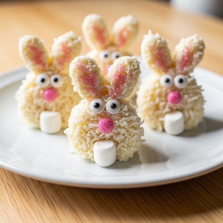 Easter Bunny Coconut Trails (No Bake)