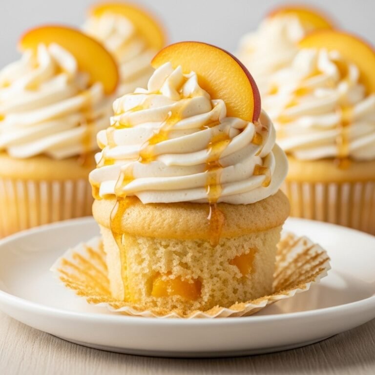 Honey Peach Cream Cheese Cupcakes