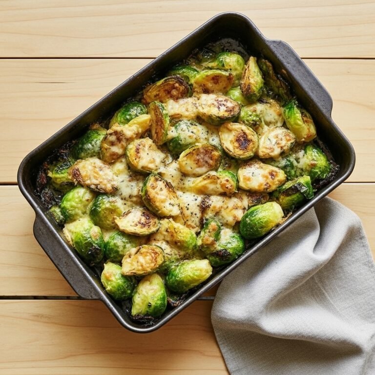 Creamy Cheesy Brussels Sprouts (Easy Oven-Baked Side Dish)