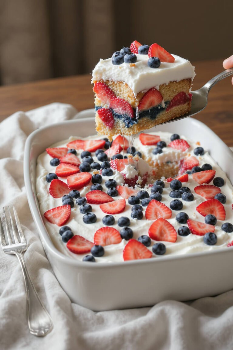 Red, White, and Blue Poke Cake (Easy Patriotic Dessert)