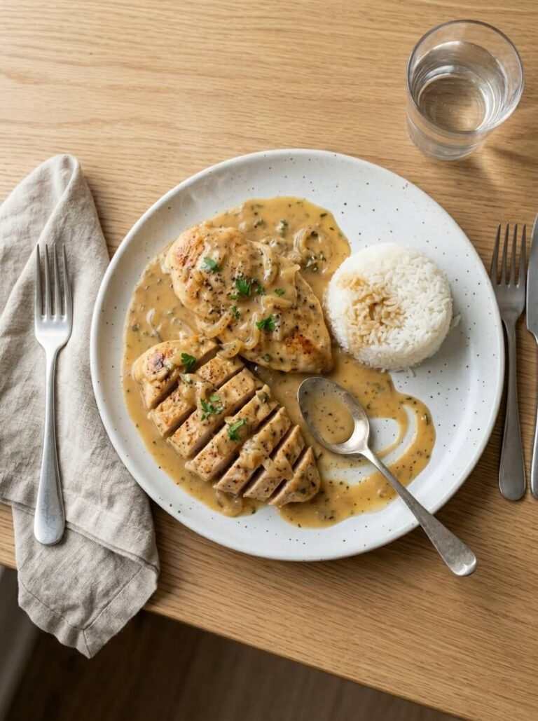 Easy Smothered Chicken with Light Homemade Gravy