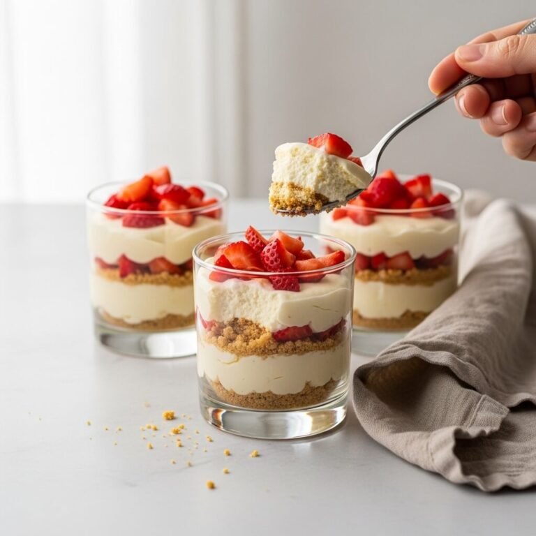 No-Bake Strawberry Cheesecake Cups (Easy & Creamy Summer Dessert)
