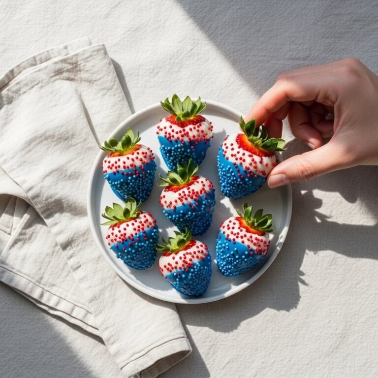 Patriotic Chocolate Covered Strawberries for a Festive 4th of July Treat