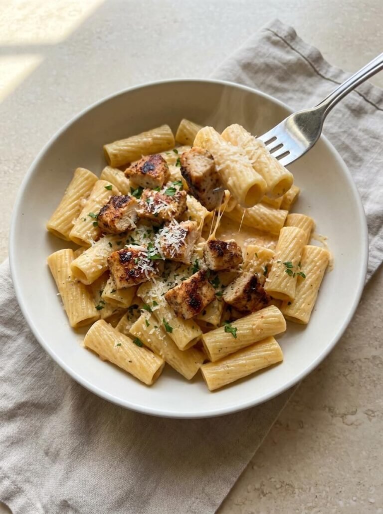 Smoky Cajun Chicken Rigatoni with Creamy Parmesan Sauce