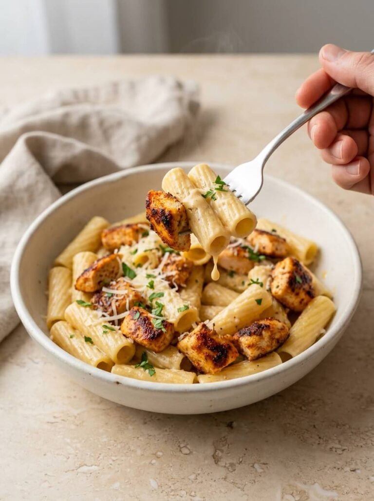 Smoky Cajun Chicken Rigatoni with Creamy Parmesan Sauce