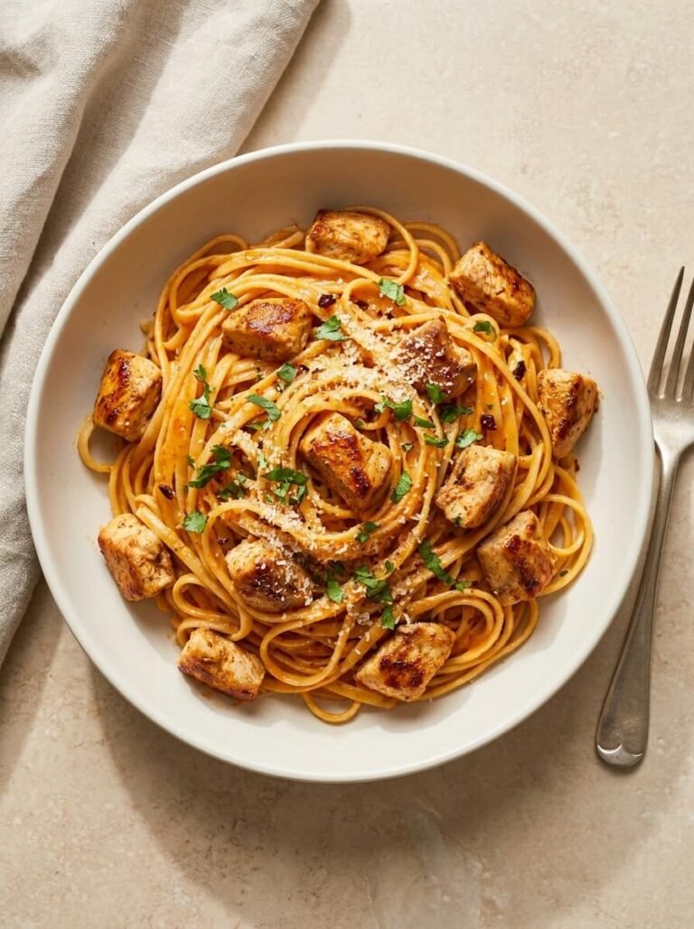 Creamy Spicy Chipotle Chicken Linguine Toss