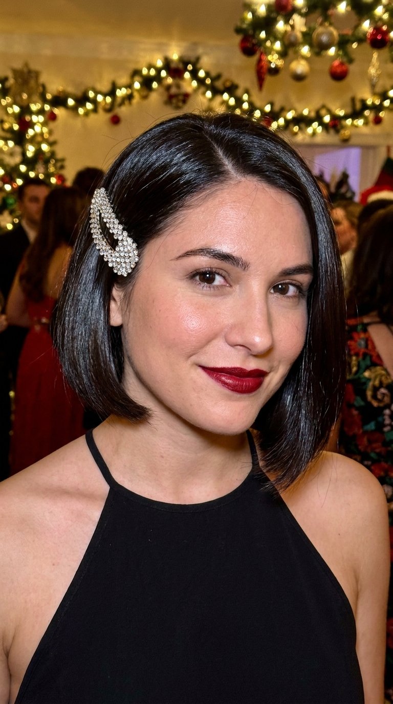 15 Christmas Hairstyles for Short Hair (Easy, Festive & Party-Ready)